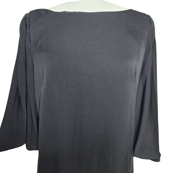 Milly Monarch Silk Slit Sleeve Mini Dress Black Size 6 - Picture 4 of 12